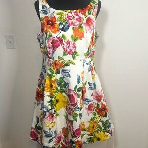 White floral dress by Eliza J size 14